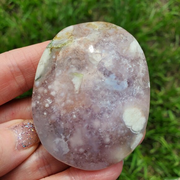 Flower Agate Palm Stone (FA605) - Picture 3 of 7
